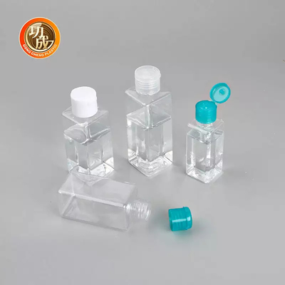 OEM زجاجة بلاستيكية صغيرة المطهر PCR PLA السفر حجم زجاجة مطهر اليد مع حامل سيليكون