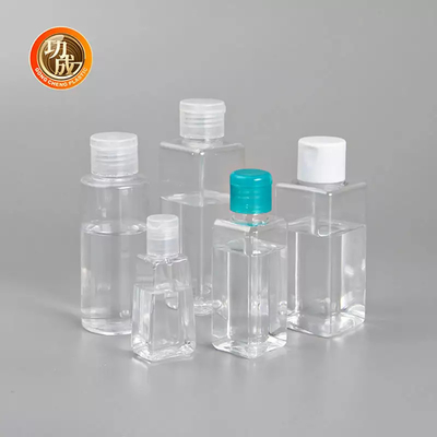 OEM زجاجة بلاستيكية صغيرة المطهر PCR PLA السفر حجم زجاجة مطهر اليد مع حامل سيليكون