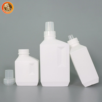 زجاجة منظف الغسيل HDPE فارغة مربعة سعة 1 لتر 2 لتر مع غطاء لولبي