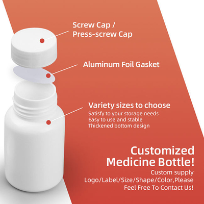 10ml-200ml HDPE البلاستيك حبوب منع الحمل زجاجات الصيدلانية فيتامين حبوب منع الحمل