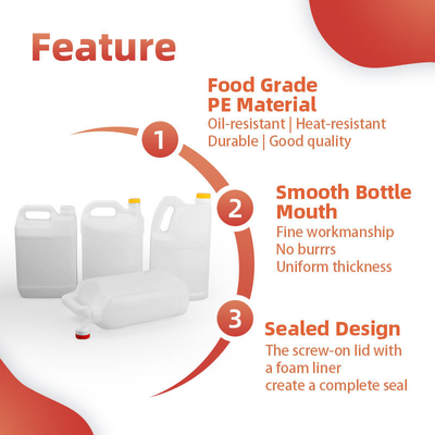 مستطيل Hdpe البلاستيك زيت الطهي زجاجة الغذاء الصف زجاجة زيت الفول السوداني