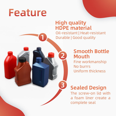 HDPE زيت المحرك زجاجة فارغة زجاجة وقود البنزين الأزرق الأحمر